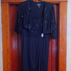 R M Collections Elegant Navy 2pc dress Dress, Size 20W